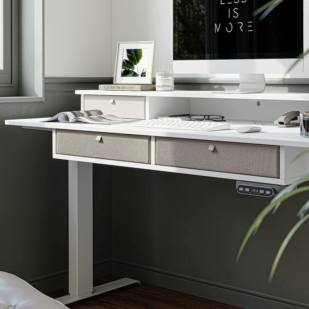 FEZIBO/Home Office Furniture/Wood/Standing Desk With 4 Drawers/Desks