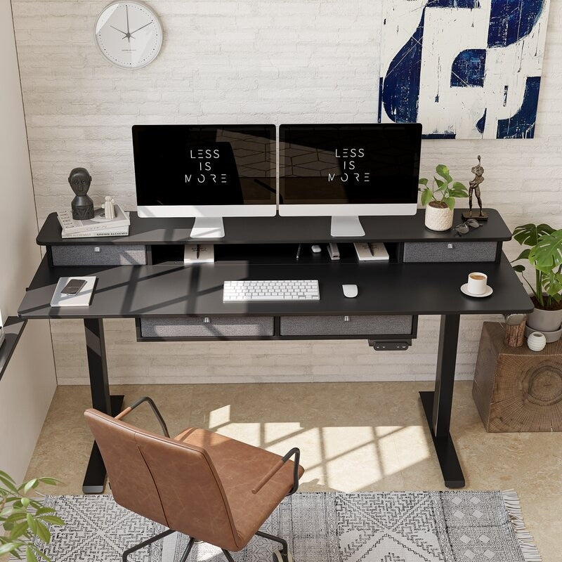 FEZIBO/Home Office Furniture/Wood/Standing Desk With 4 Drawers/Desks