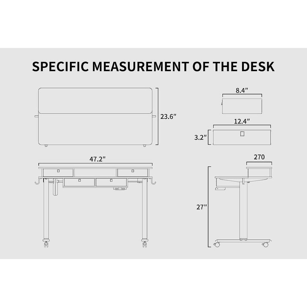 FEZIBO/Home Office Furniture/Wood/Standing Desk With 4 Drawers/Desks