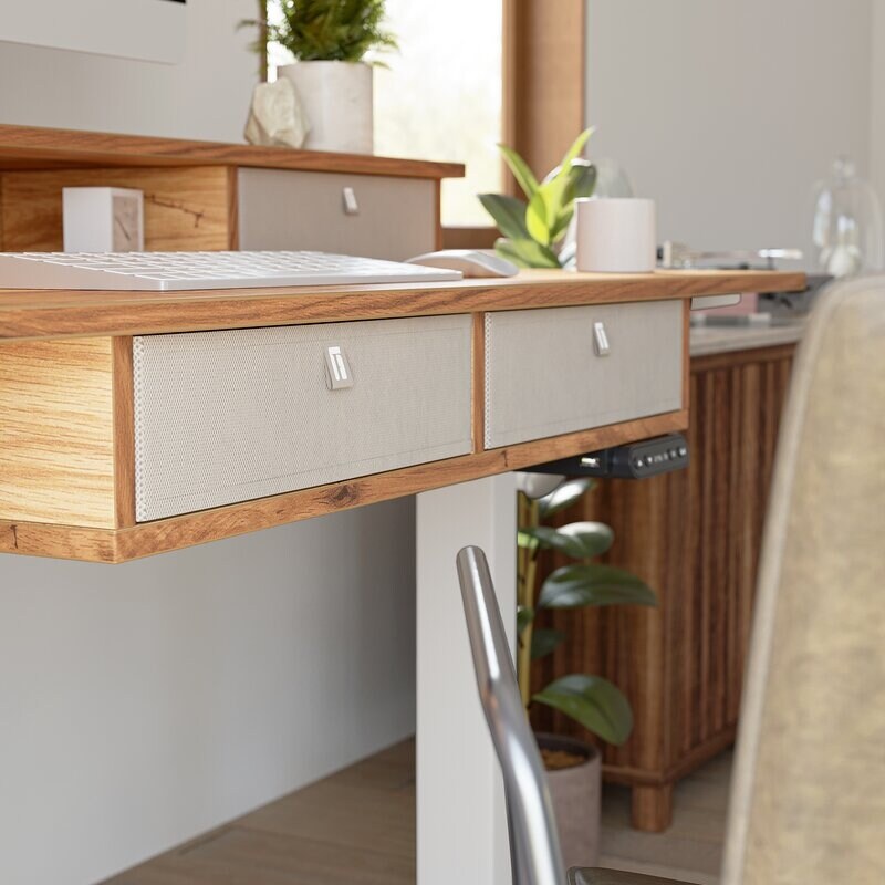 FEZIBO/Home Office Furniture/Wood/Standing Desk With 4 Drawers/Desks