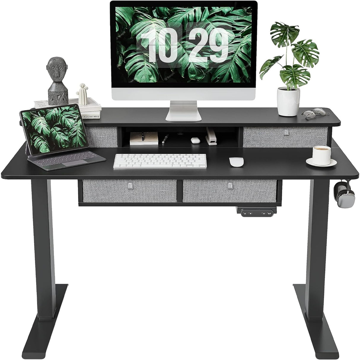 FEZIBO/Home Office Furniture/Wood/Standing Desk With 4 Drawers/Desks