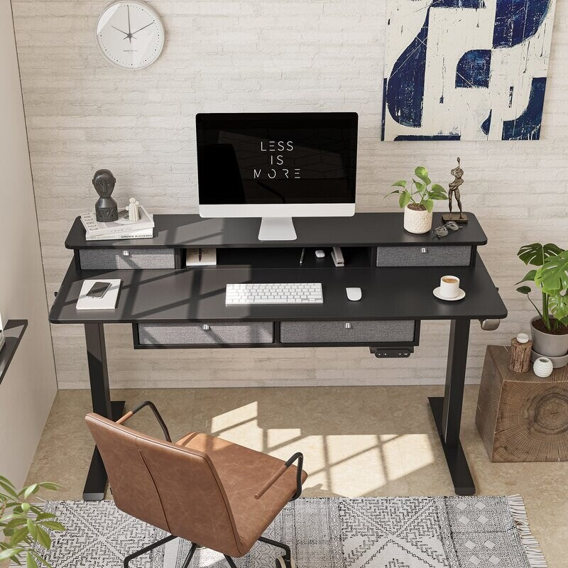 FEZIBO/Home Office Furniture/Wood/Standing Desk With 4 Drawers/Desks