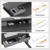 FEZIBO/Home Office Furniture/Wood/Standing Desk With 4 Drawers/Desks