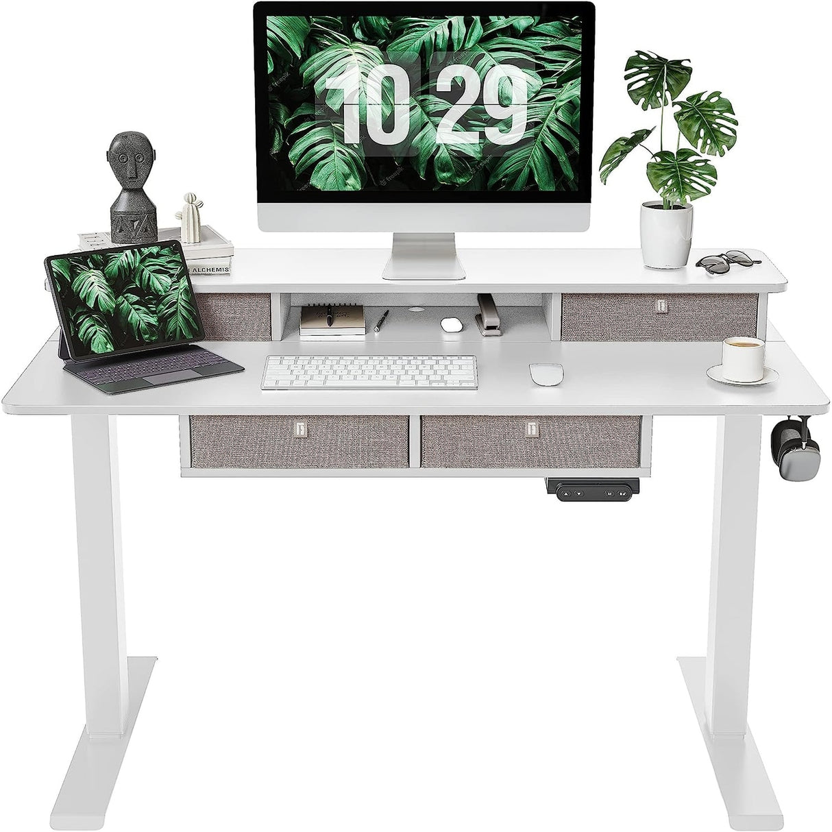 FEZIBO/Home Office Furniture/Wood/Standing Desk With 4 Drawers/Desks