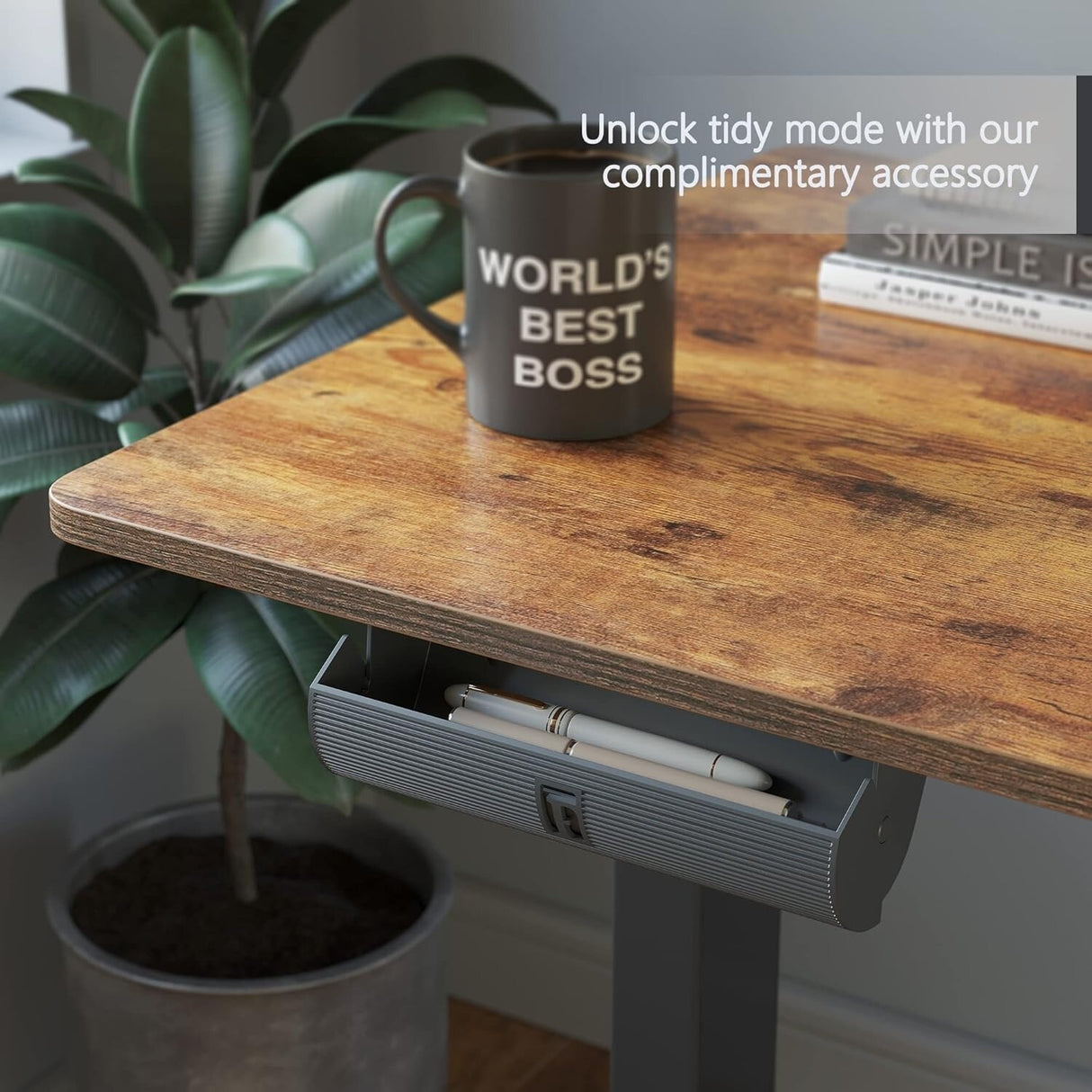 FEZIBO Triple Motor L Shaped Standing Desk, Electric Standing Desk Adjustable Height, Corner Stand up Desk with Splice Board