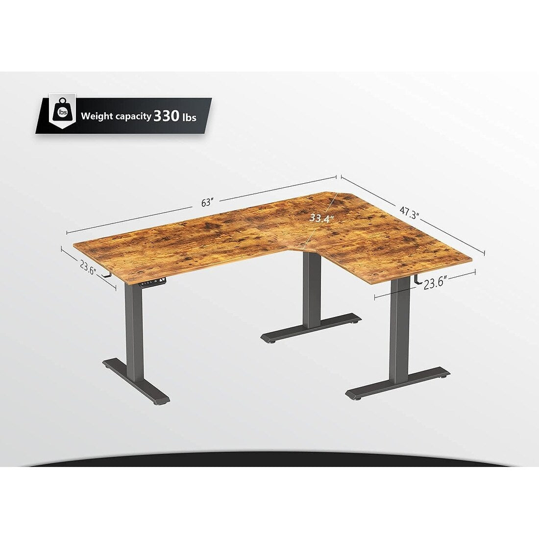 FEZIBO Triple Motor L Shaped Standing Desk, Electric Standing Desk Adjustable Height, Corner Stand up Desk with Splice Board