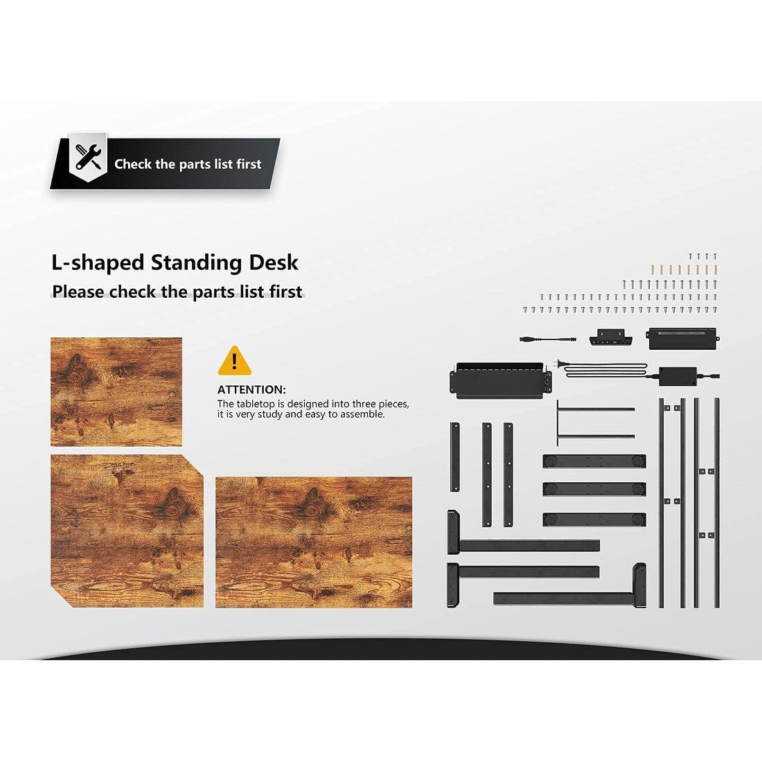 FEZIBO Triple Motor L Shaped Standing Desk, Electric Standing Desk Adjustable Height, Corner Stand up Desk with Splice Board