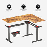 FEZIBO Triple Motor L Shaped Standing Desk, Electric Standing Desk Adjustable Height, Corner Stand up Desk with Splice Board
