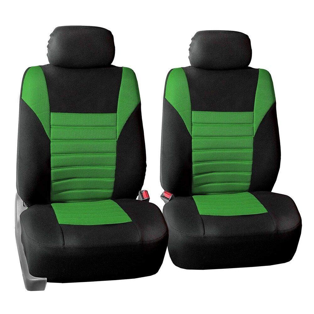 FH Group Green Premium 3D Air Mesh Seat Covers Pair Set (Airbag Compat