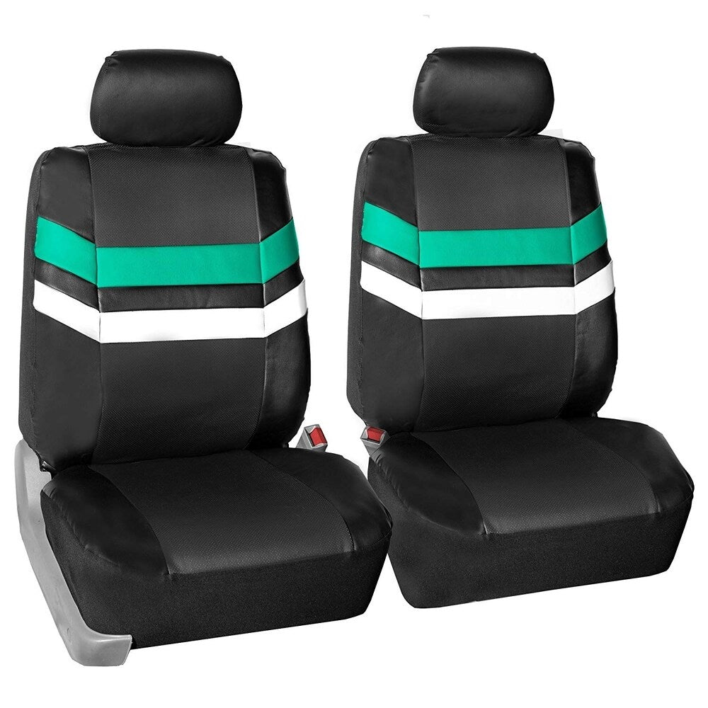 FH Group Mint Varsity Spirit PU Leather Seat Covers, Airbag Compatible & Split Benth-Universal Fit for Cars, Auto, Trucks, SUV