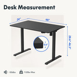 FlexiSpot Electric Standing Desk Whole-Piece Desk Board Computer Desk Height Adjustable Desk for Home Office
