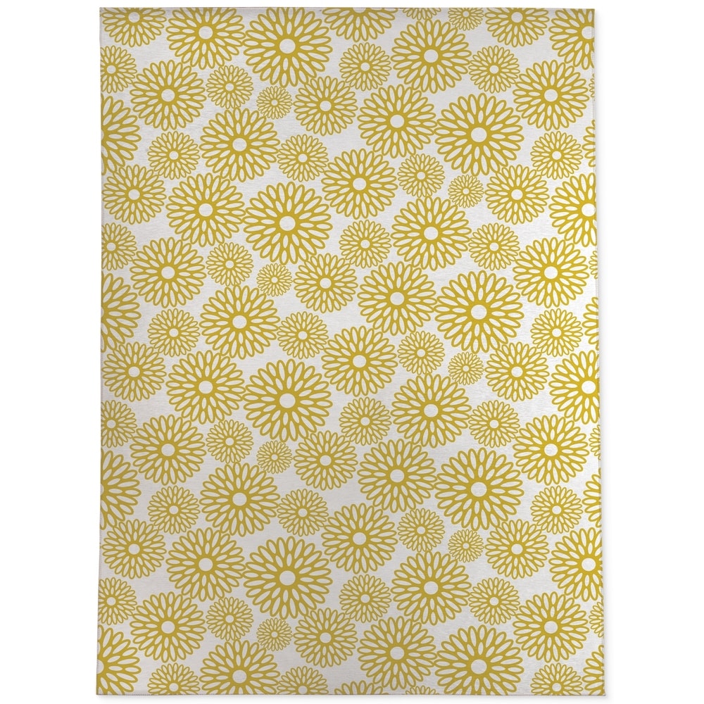 FLOWER POWER YELLOW Area Rug by Kavka Designs