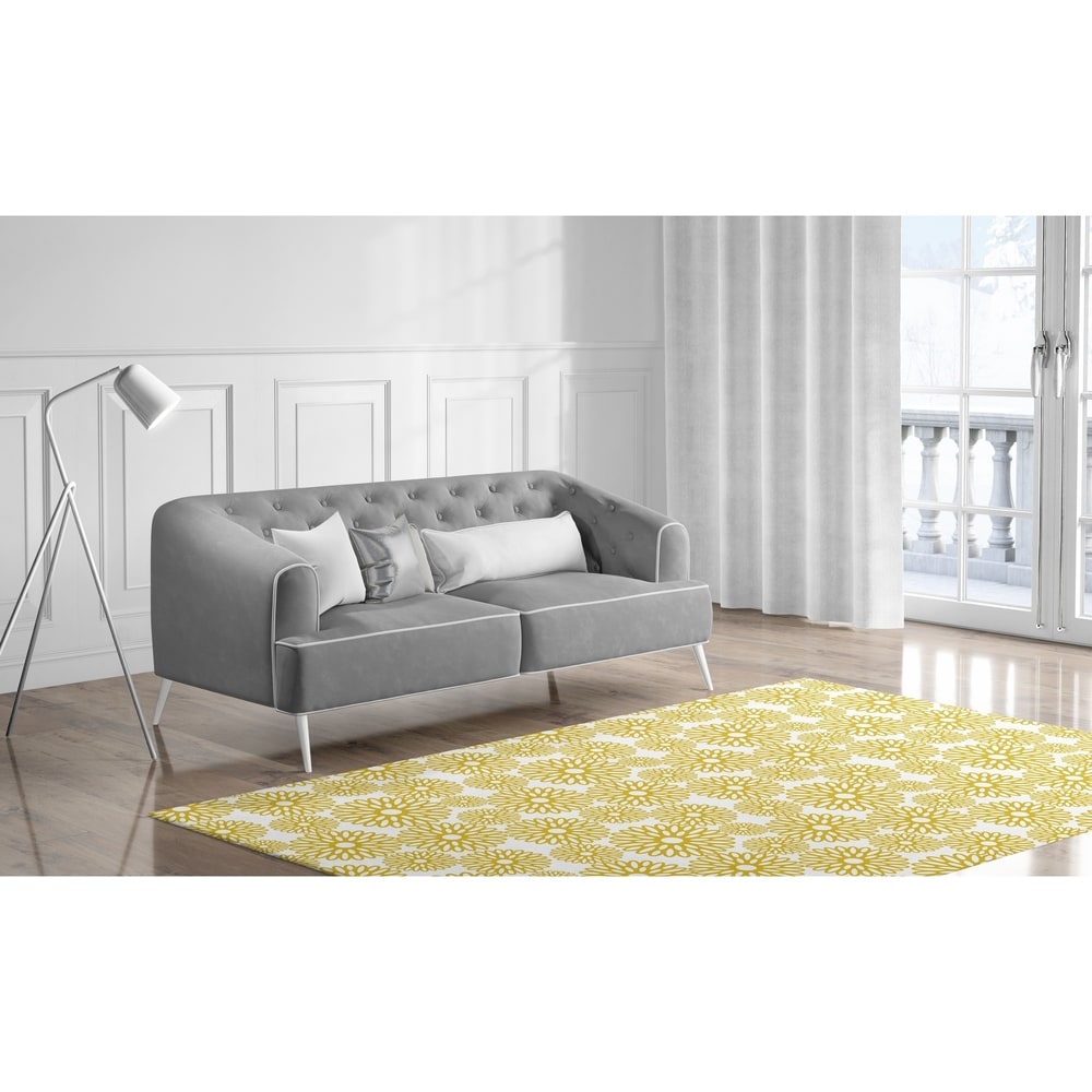 FLOWER POWER YELLOW Area Rug by Kavka Designs