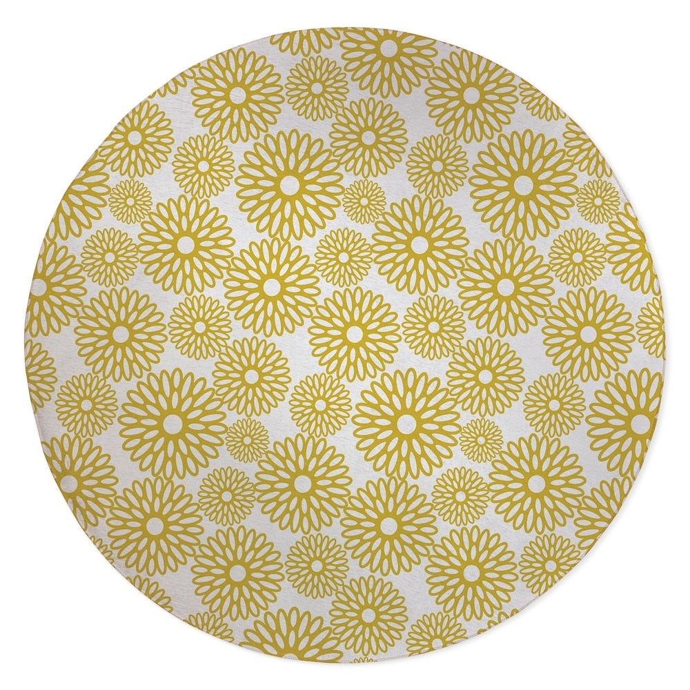 FLOWER POWER YELLOW Area Rug by Kavka Designs