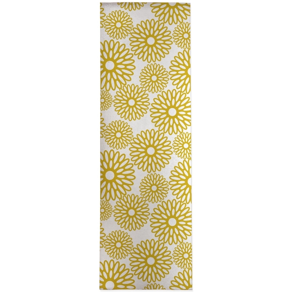 FLOWER POWER YELLOW Area Rug by Kavka Designs