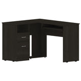 FM Furniture Raleigh L-Shaped Desk with Two Drawers, One Shelf and CPU Storage