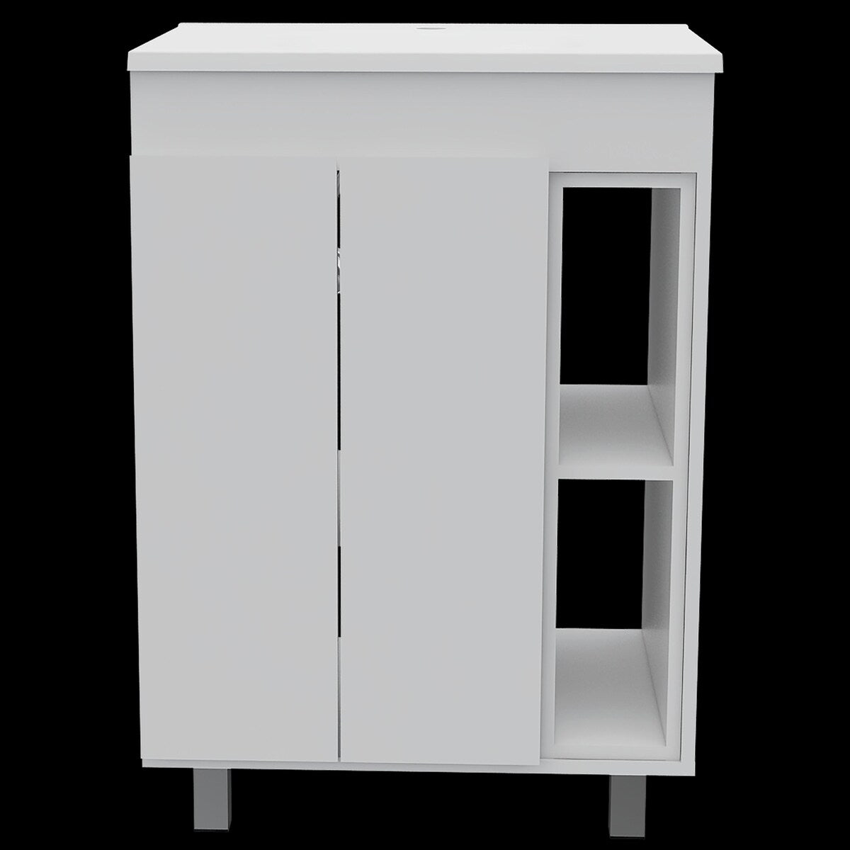 FM Furniture Auburn 2-Piece Bathroom Set with Free Standing Vanity Cabinet and Medicine Cabinet, White