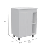 FM Furniture Auburn 2-Piece Bathroom Set with Free Standing Vanity Cabinet and Medicine Cabinet, White