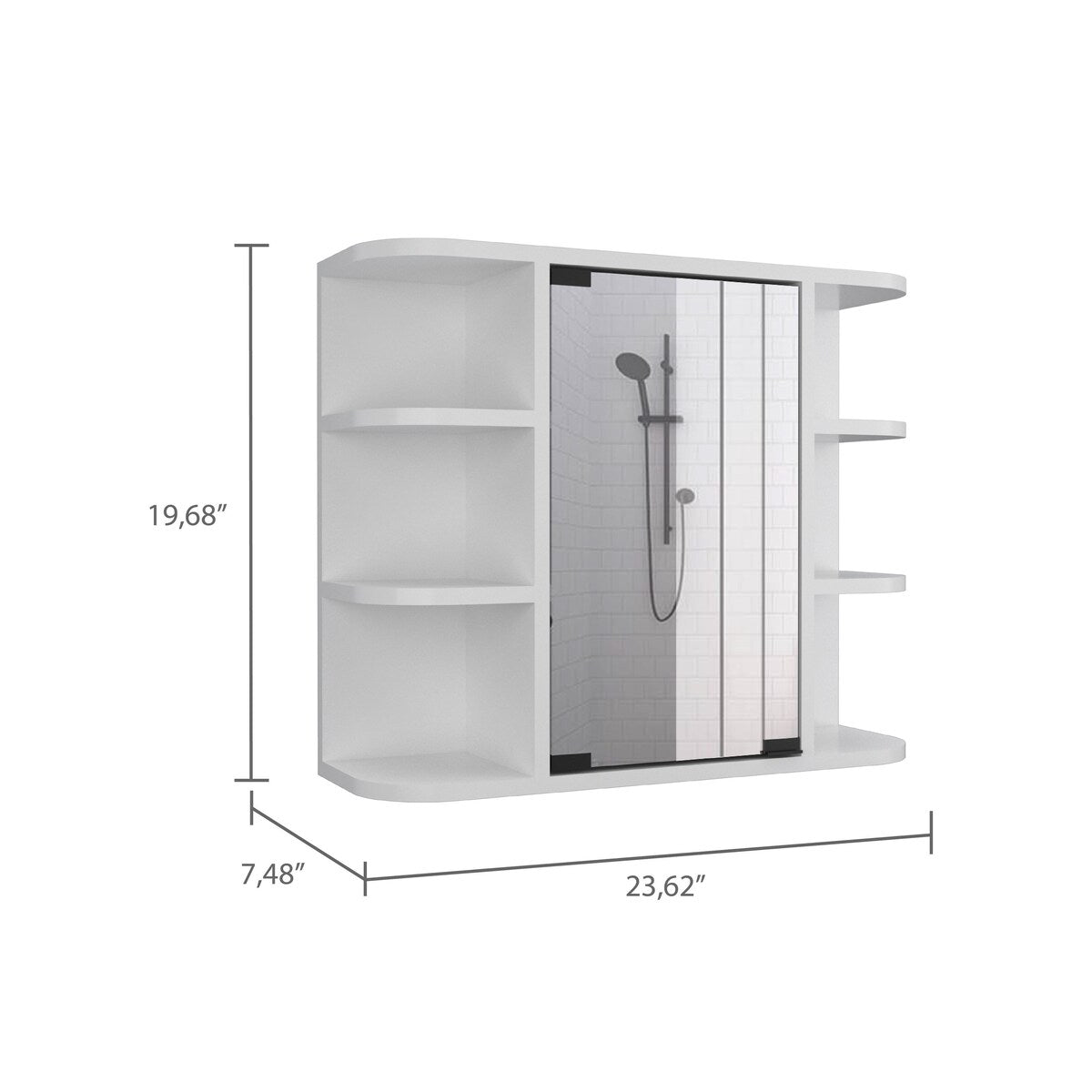 FM Furniture Auburn 2-Piece Bathroom Set with Free Standing Vanity Cabinet and Medicine Cabinet, White