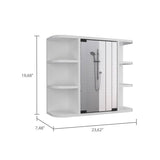 FM Furniture Auburn 2-Piece Bathroom Set with Free Standing Vanity Cabinet and Medicine Cabinet, White