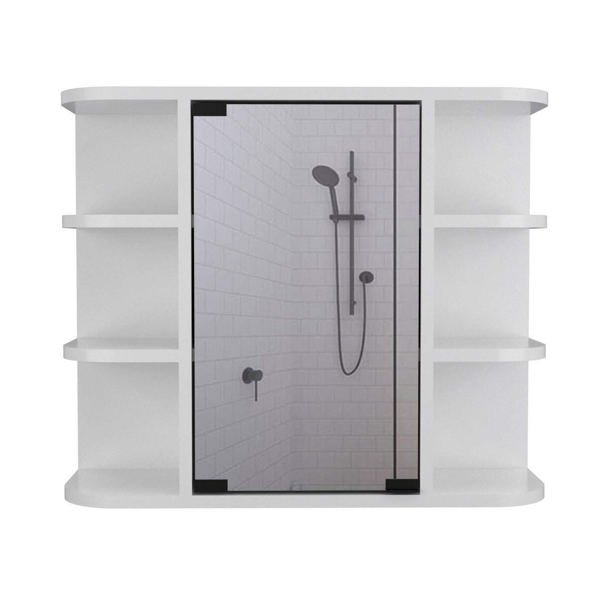 FM Furniture Auburn 2-Piece Bathroom Set with Free Standing Vanity Cabinet and Medicine Cabinet, White