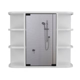 FM Furniture Auburn 2-Piece Bathroom Set with Free Standing Vanity Cabinet and Medicine Cabinet, White