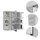 FM Furniture Auburn 2-Piece Bathroom Set with Free Standing Vanity Cabinet and Medicine Cabinet, White
