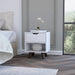 FM Furniture Carthage Nightstand with 1-Drawer, Open Storage Shelf and Wooden Legs, White
