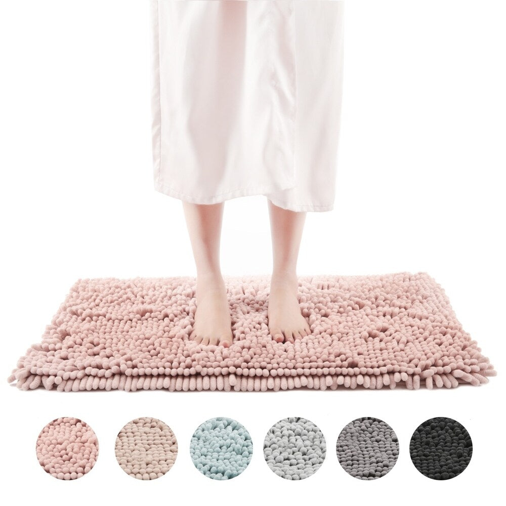 FRESHMINT Chenille Bath Rug with Non-Slip Backing - Lavender