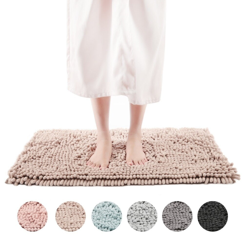 FRESHMINT Chenille Bath Rug with Non-Slip Backing - Lavender
