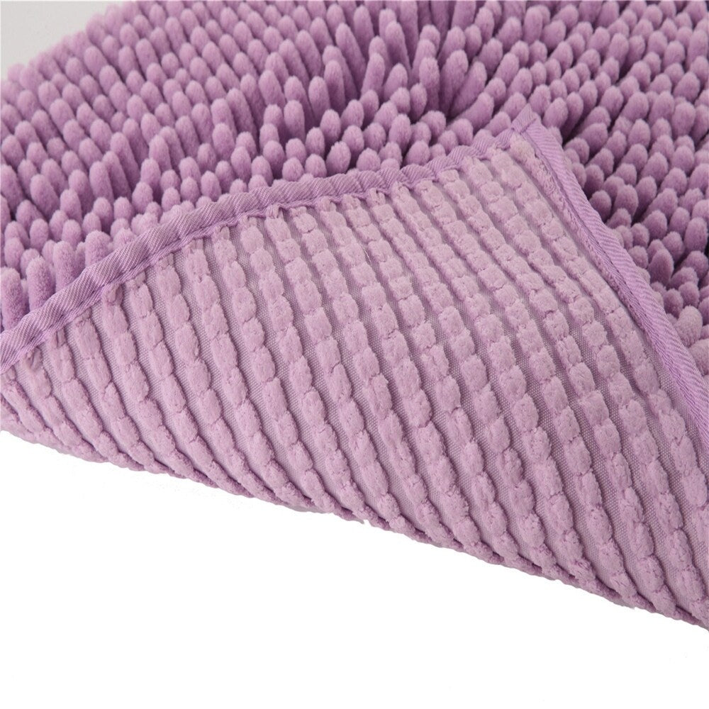 FRESHMINT Chenille Bath Rug with Non-Slip Backing - Lavender