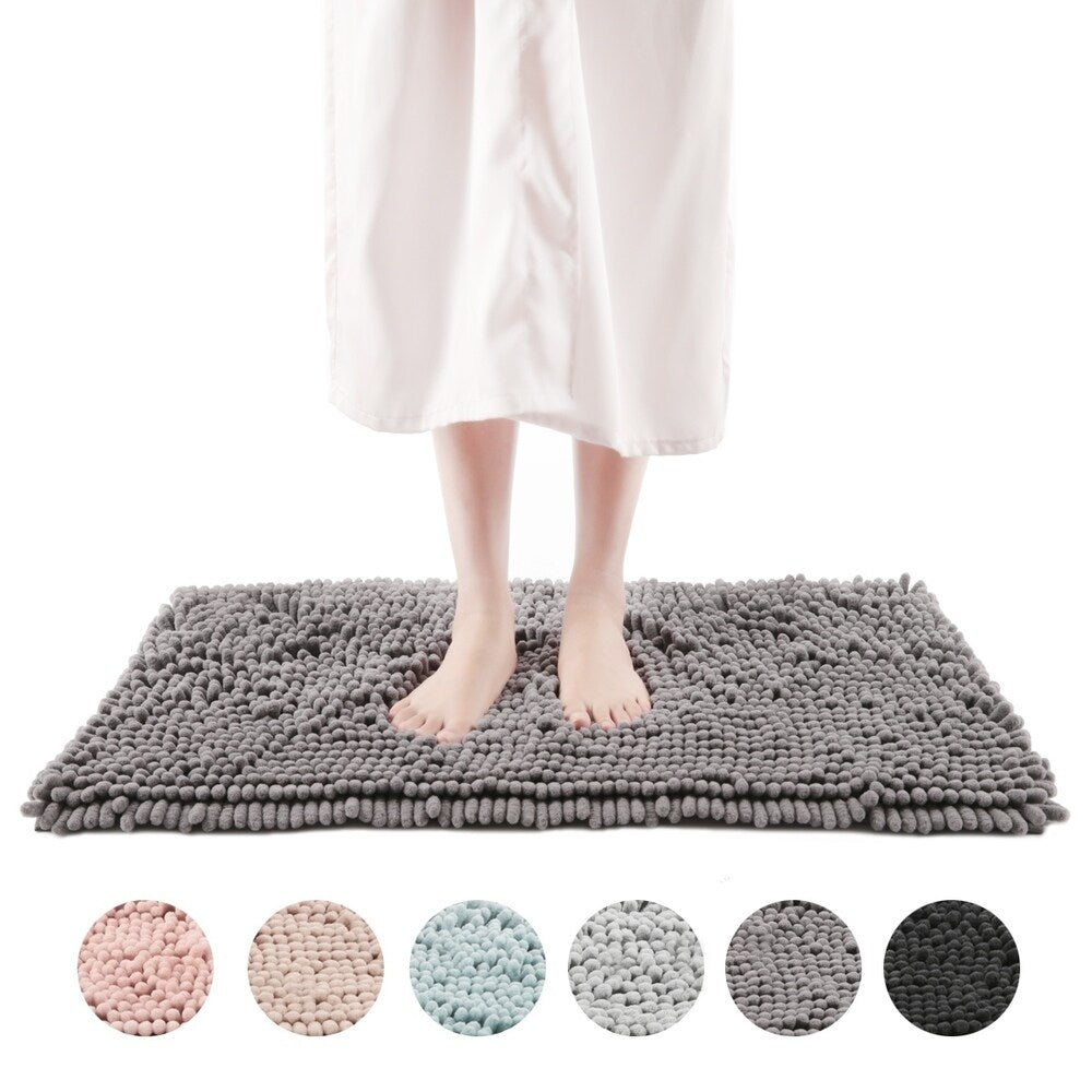 FRESHMINT Chenille Bath Rug with Non-Slip Backing - Lavender