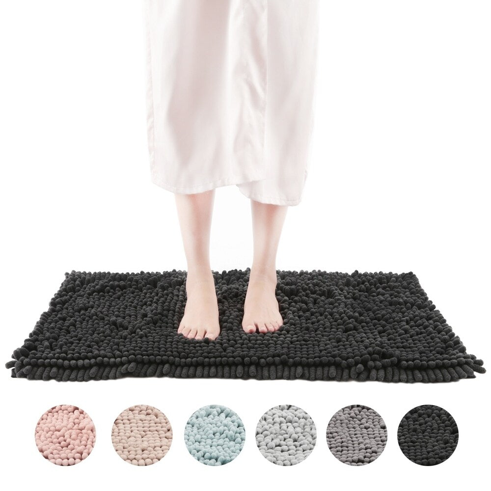 FRESHMINT Chenille Bath Rug with Non-Slip Backing - Lavender