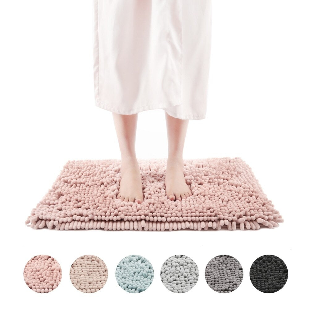 FRESHMINT Chenille Bath Rug with Non-Slip Backing - Lavender