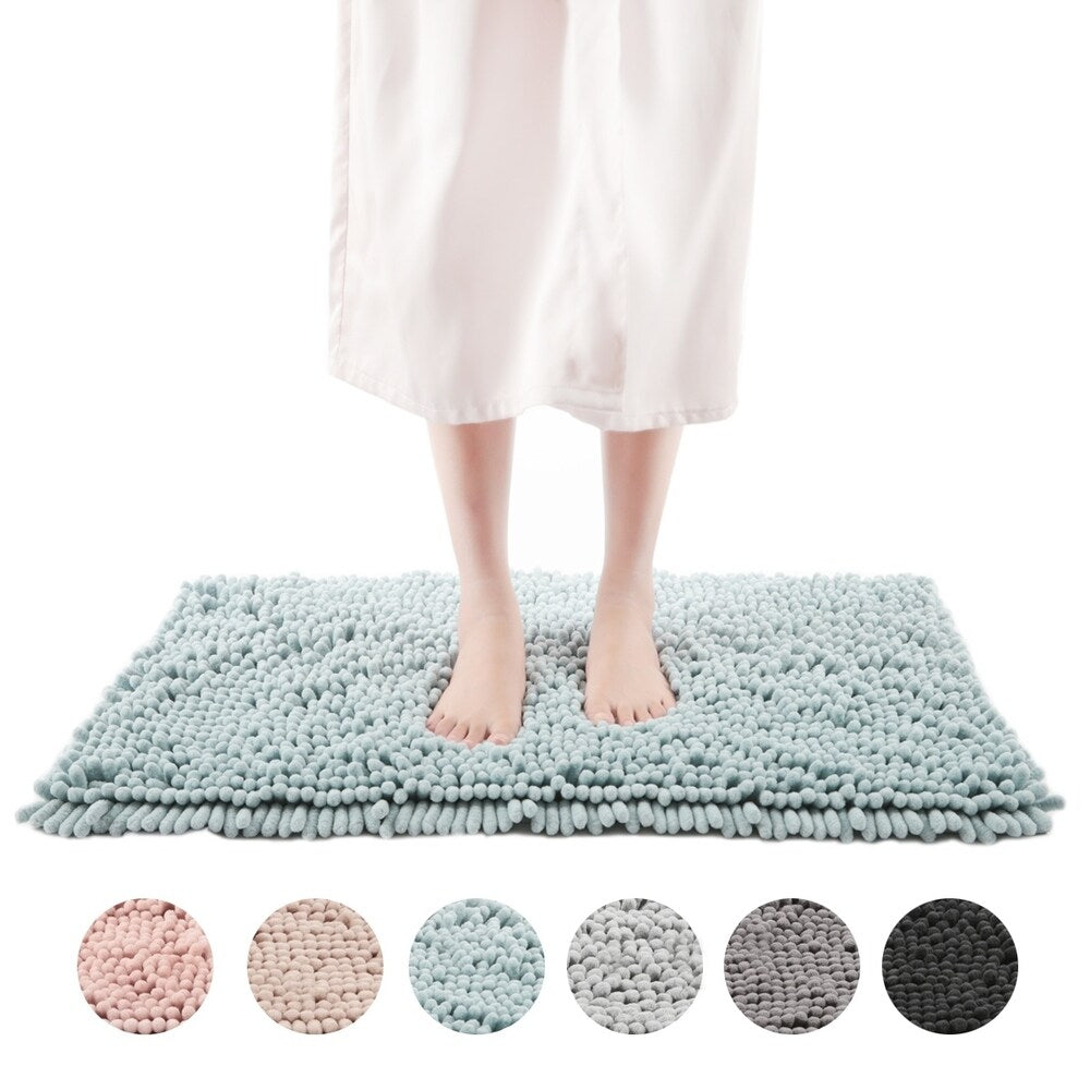 FRESHMINT Chenille Bath Rug with Non-Slip Backing - Lavender