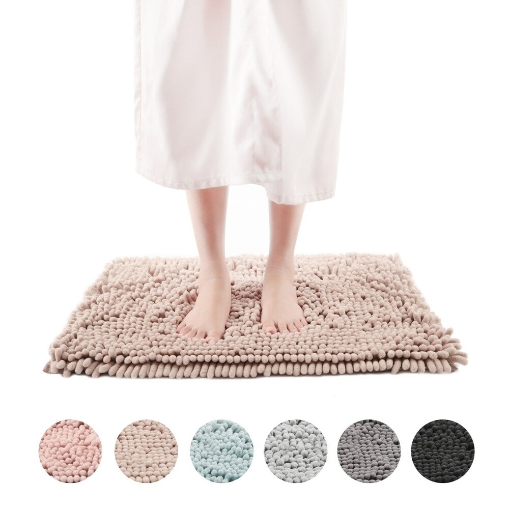 FRESHMINT Chenille Bath Rug with Non-Slip Backing - Lavender