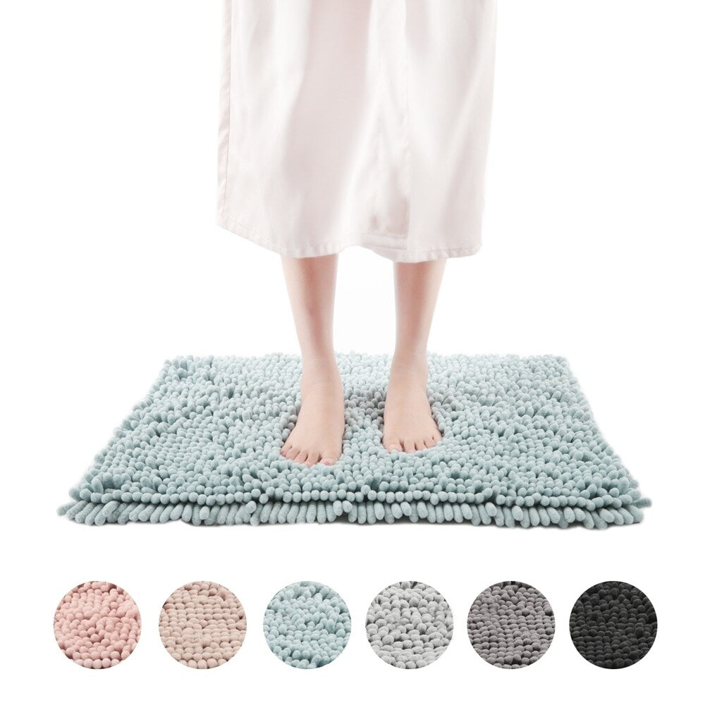 FRESHMINT Chenille Bath Rug with Non-Slip Backing - Lavender