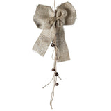 Sage & Co Fringed Burlap Bow with Bells