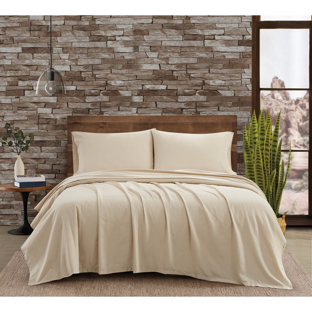 Frye Cotton Linen Blend 4 Piece Sheet Set