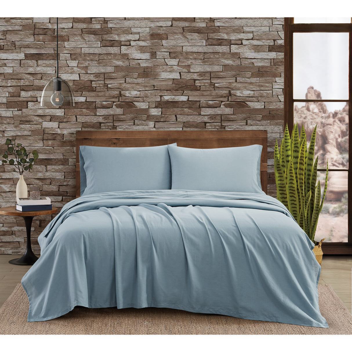 Frye Cotton Linen Blend 4 Piece Sheet Set
