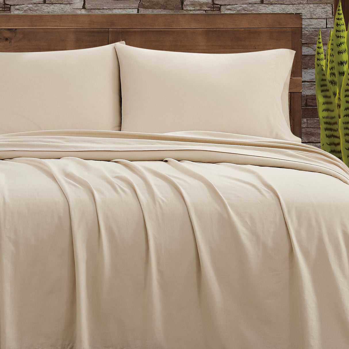 Frye Cotton Linen Blend 4 Piece Sheet Set