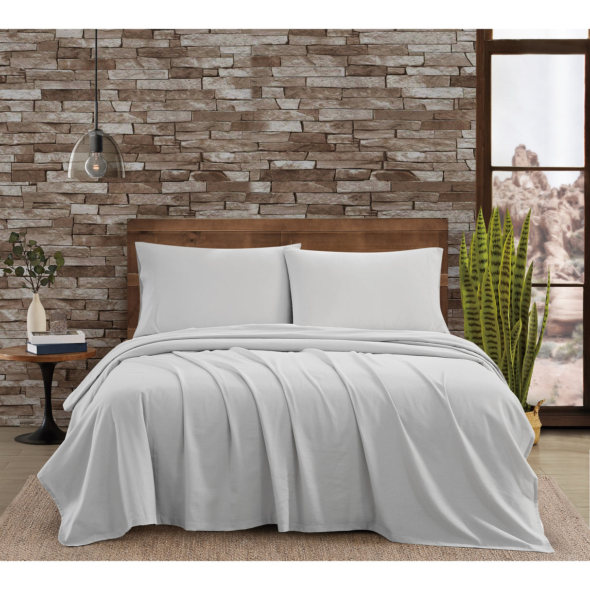 Frye Cotton Linen Blend 4 Piece Sheet Set