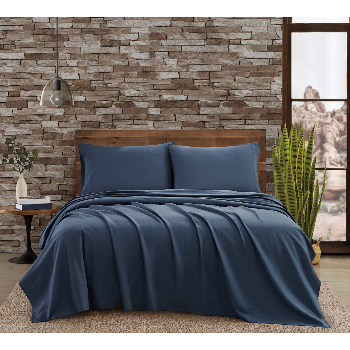 Frye Cotton Linen Blend 4 Piece Sheet Set