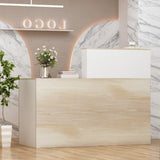 FUFU&GAGA Peninsula Wood Reception Desk Working Desk Secretary Desk