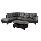 F&M 3 Piece Micro-fiber Sectional Sofa Set - Sofa Chaise & Ottoman