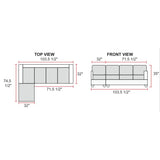 F&M 3 Piece Micro-fiber Sectional Sofa Set - Sofa Chaise & Ottoman