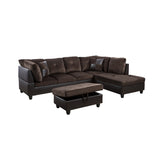 F&M 3 Piece Micro-fiber Sectional Sofa Set - Sofa Chaise & Ottoman
