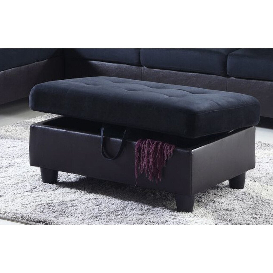F&M 3 Piece Micro-fiber Sectional Sofa Set - Sofa Chaise & Ottoman