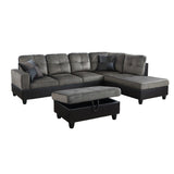 F&M 3 Piece Micro-fiber Sectional Sofa Set - Sofa Chaise & Ottoman