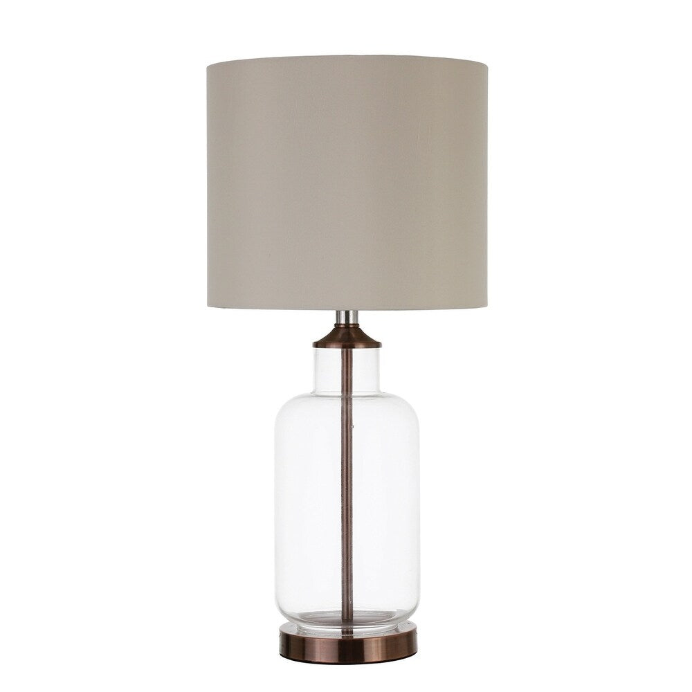 Fabian Transitional Clear and Bronze Table Lamp